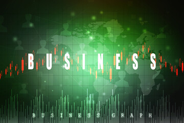 2d rendering Stock market online business concept. business Graph 