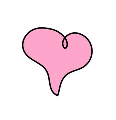 Abstract color heart as continuous line drawing on white background. Vector	