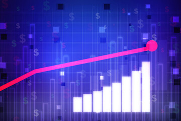 Fototapeta premium 2d rendering Stock market online business concept. business Graph 