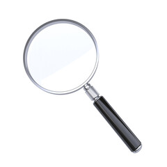 Magnifier isolated on white background 3d rendering
