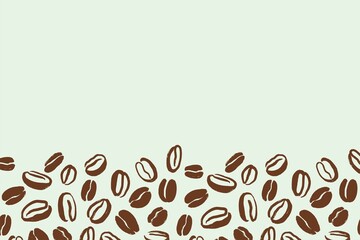 Coffee beans of varying degrees of roast background. Vector hand drawn illustration in brown colors. Pattern for package, wallpaper, wrapping paper, menu or textile design.