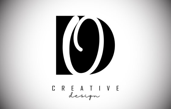 Letters DO d o Logo with a minimalist design. Letters D and O with geometric and handwritten typography.
