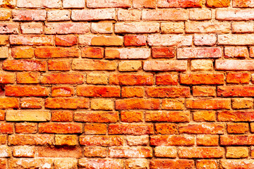 Texture of a brick wall with cracks and scratches which can be used as a background