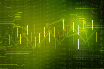 2d rendering Stock market online business concept. business Graph 