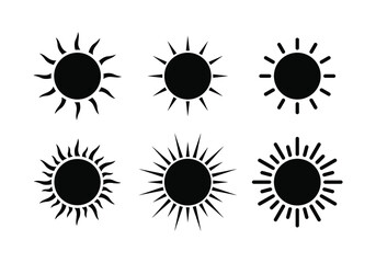 Sun icon vector design. Sun icon collection. A collection of suns symbol on a white background