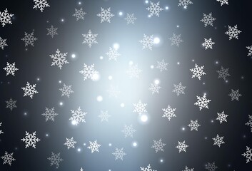 Dark BLUE vector background in Xmas style.
