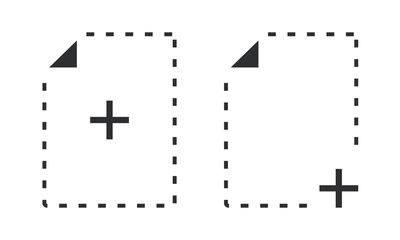 Add file document. File with plus icon. Create new document. Illustration vector