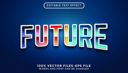 Future text. editable text effect premium vector