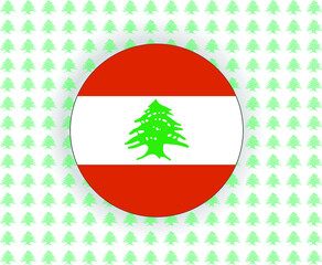 Lebanese Flag Circle - Vector Illustration Isolated Icon