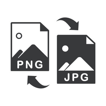 PNG convert to JPG. File conversion sign. Exchange different types of files. Illustration vector
