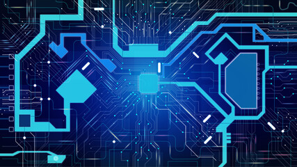 Circuit board panel. High technology. Electric Wire connection. Microchip and electronic elements.