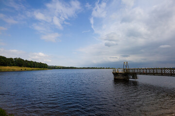 Fototapeta na wymiar Pier on Milngavie Reservoirs