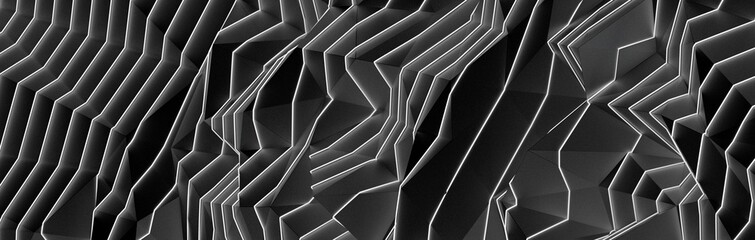Obraz premium Modern black metal low poly backdrop