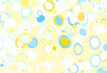 Light Blue, Yellow vector background with spots.