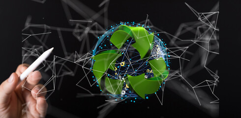 Concept of recycling - 3d rendering ecology