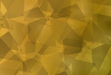 Dark Yellow vector pattern with random polygonals.