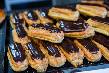 Morrocan local market on the streets with spices, nuts, fish, fruits and vegetables.