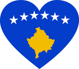 Flag of Kosovo inside heart shape