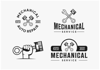 set bundle mechanical service premium vector