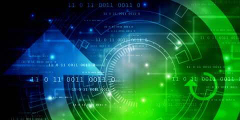 2d illustration Abstract futuristic electronic circuit technology background