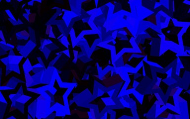 Dark Blue, Red vector texture with beautiful stars.