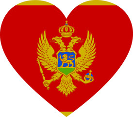 Flag of Montenegro inside heart shape