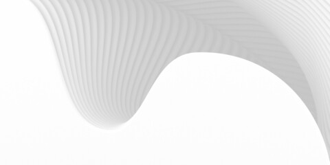 3d illustration of white surface smooth flowing curve patterns.3d render.