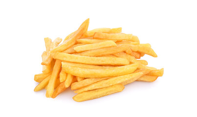 French fries isolated on white background.