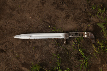 Sharp blade of the bayonet knife