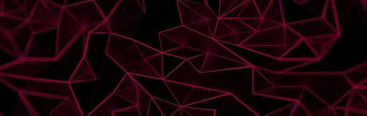 3d render, abstract magenta crystal background, faceted texture, macro panorama, wide panoramic polygonal wallpaper