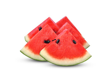 Sliced of watermelon isolated on white background.