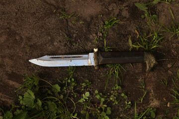 Vintage knife on the ground