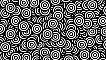 black and white line circles