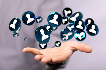 using social network connection 3D rendering