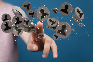 using social network connection 3D rendering