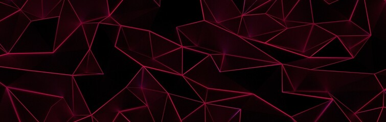 3d render, abstract magenta crystal background, faceted texture, macro panorama, wide panoramic polygonal wallpaper