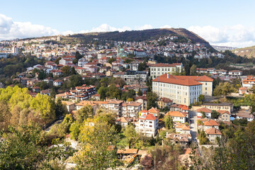 Fototapeta na wymiar Panoramic view of city of Veliko Tarnovo, Bulgaria