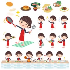 料理に関する郵便スーツ女性のセット