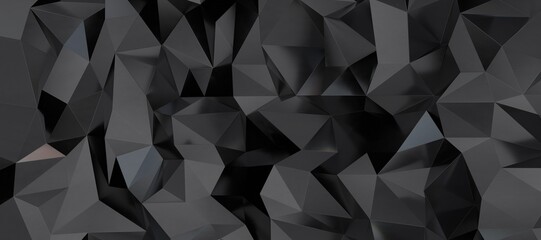 Fototapeta premium Modern black metal low poly backdrop