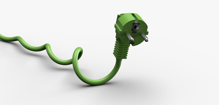 green energy cable plug 3d