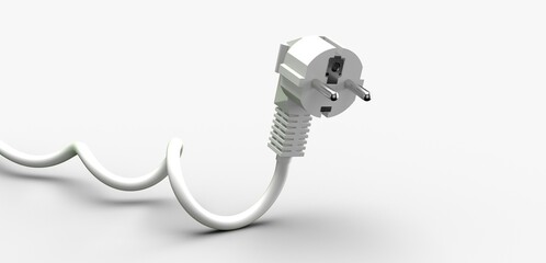 white energy cable plug 3d