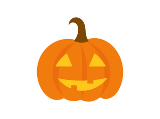 Halloween pumpkin icon, Jack O lantern on white background.