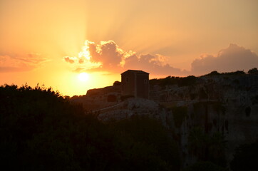 Obraz premium Some photos from the beautiful town of Syracuse, in the east of Sicily, ancient city built by the Greeks, taken during a trip to Sicily in the summer of 2021.
