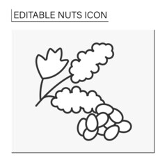  Quinoa line icon. Roasted and salted tasty snack. Healthy food. Balanced nutrition. Nuts concept. Isolated vector illustration. Editable stroke