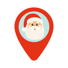 A man in a red and white hat in a frame. Vector