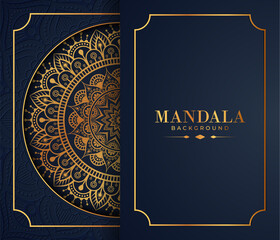 Luxury mandala background with golden arabesque pattern Arabic Islamic east style. Decorative mandala for print, poster, cover, brochure, flyer, banner, and your desired ideas. Mandala for Henna