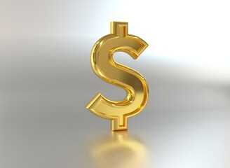 Gold Dollar Currency Sign 