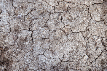 terrain with arid climate. The surface of the land is cracked. The natural texture of soil with cracks.