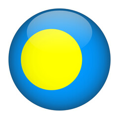 Palau 3D Rounded Country Flag button Icon