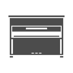 Classic piano monochrome icon vector illustration. Simple logo classical musical instrument